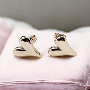 Womens Girls Jewelry Heart Silver Earrings